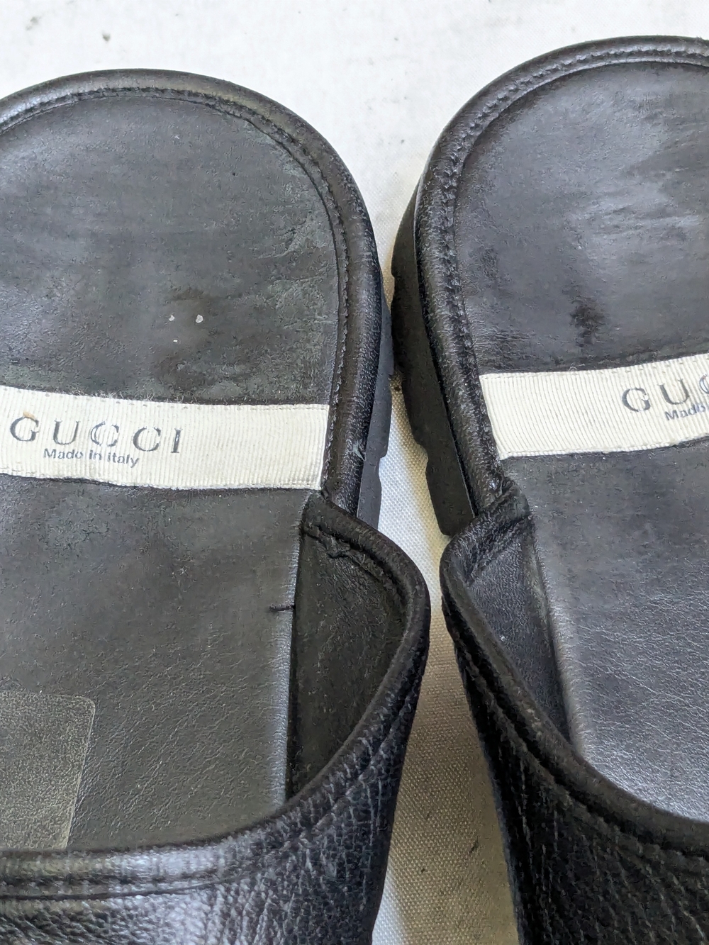 Gucci Black Leather Horsebit Mule Slip-Ons Men US 12 - Picture 4 of 15